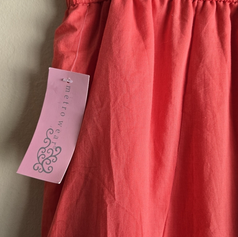 Metrowear Y2k Boho Style Maxi Skirt Coral Red NWT Size Large - Picture 9 of 12